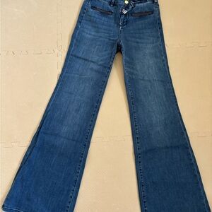 Pilcro and the Letterpress Dark Blue Wide Leg Jeans